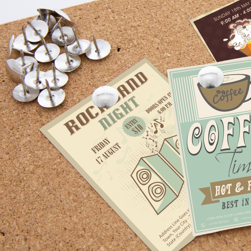 Nickel Silver Thumb Tacks 200 Count for Bulletin Boards & Crafts