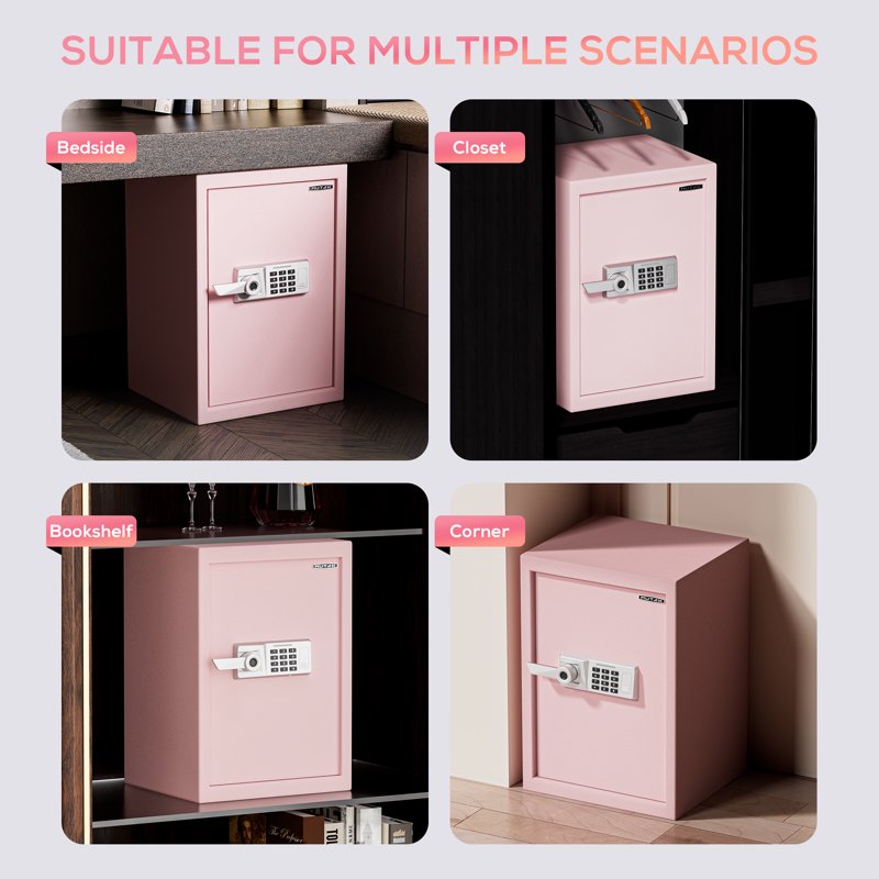 Biometric Safe Box with Fingerprint, Code, Keys & Type-C - Fireproof Storage