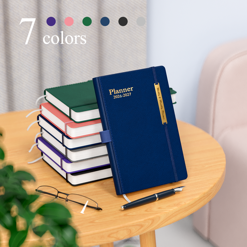 Academic Weekly & Monthly Planner 2026-2027 with Pen Holder, 5.7 x 8 Inches