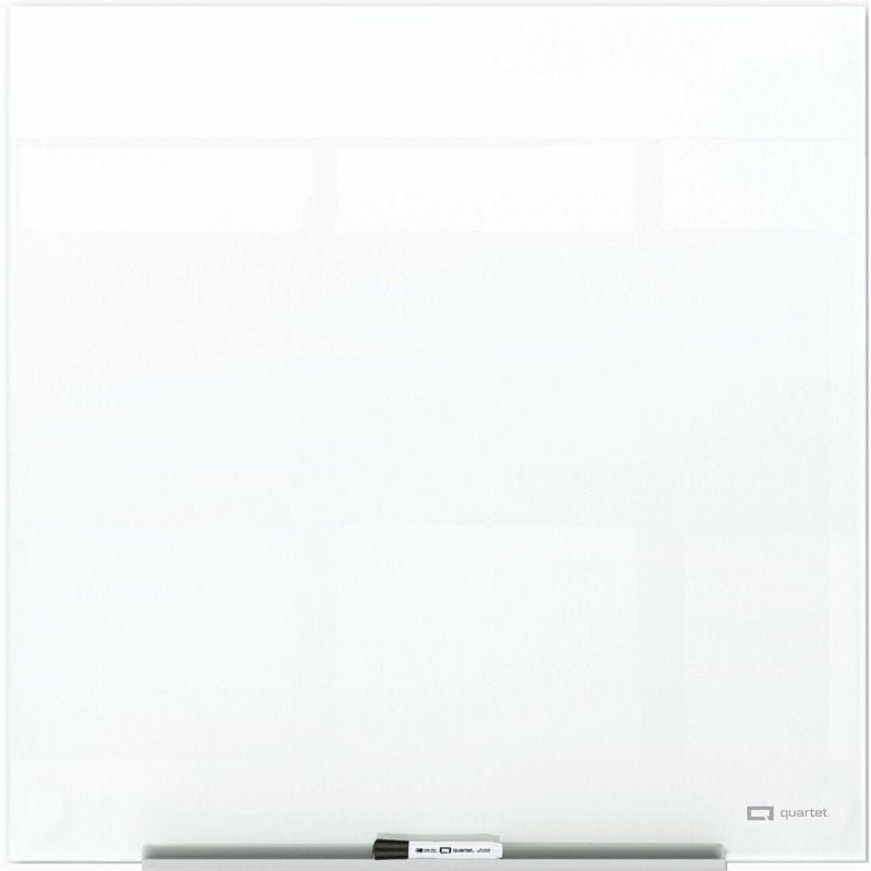 Quartet Magnetic Glass Dry-Erase Board 48 x 48 White Surface Frameless