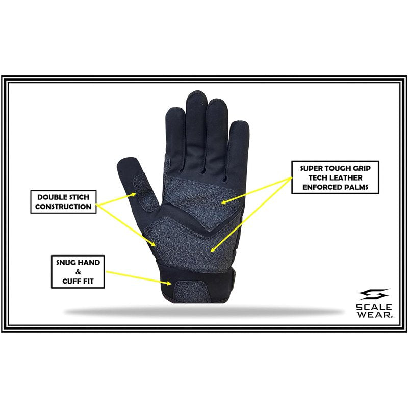 Padded Football Lineman Gloves - Youth & Adult Sizes, Black