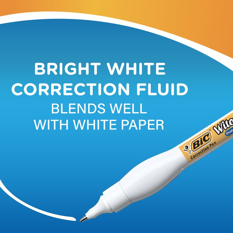 Correction Pen 4-Pack - Shake 'n Squeeze White Liquid Office Supplies