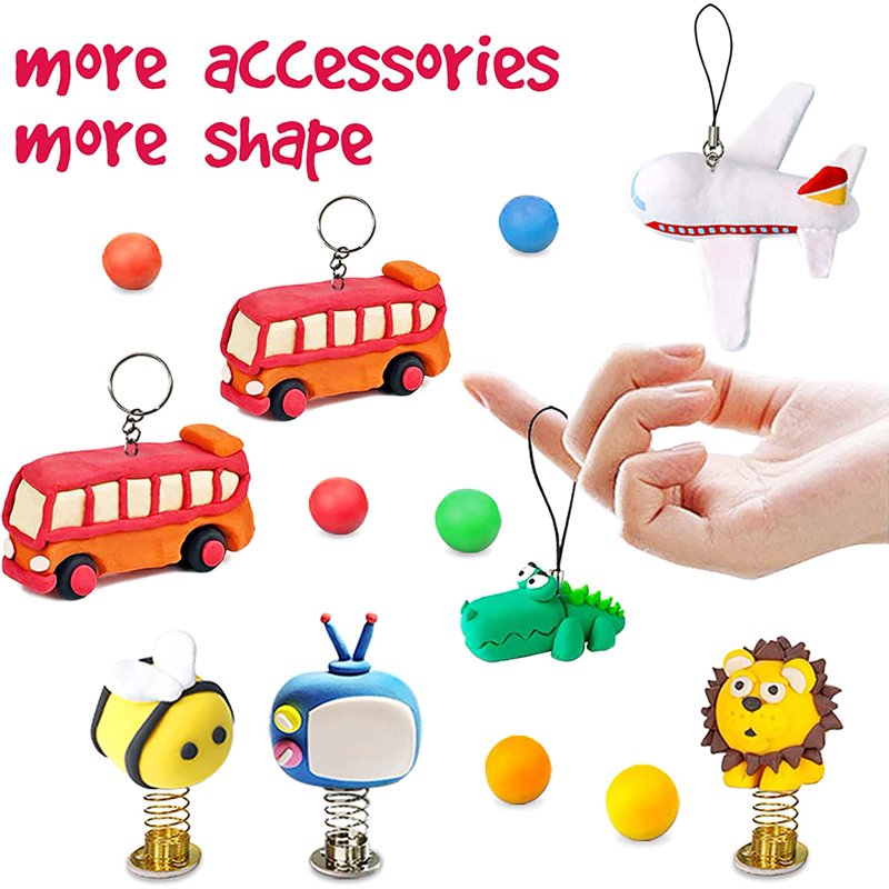 Kids Air Dry Modeling Clay Set - 60 Colors, Soft & Lightweight Craft Kit for Children