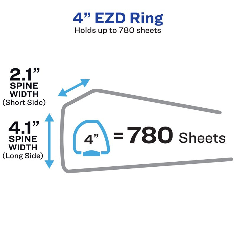 Heavy-Duty Maroon 4 Inch Binder with EZD Rings - Durable Office Organizer