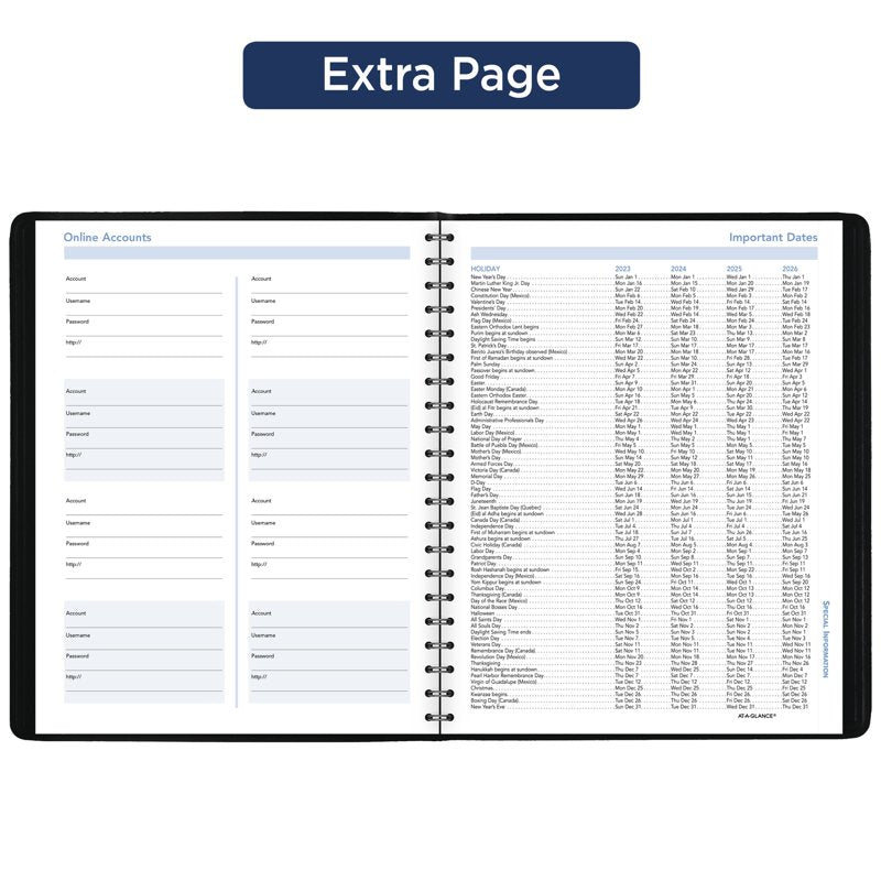 Weekly Appointment Book Planner 2023 Large Faux Leather Cover 8x11