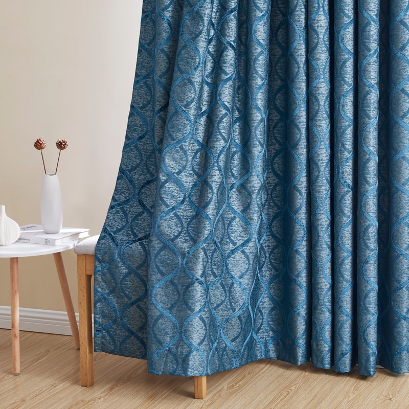 THD Blackout Curtain Panels - 50W x 96L Teal Blue, Grommet Privacy 2-Piece
