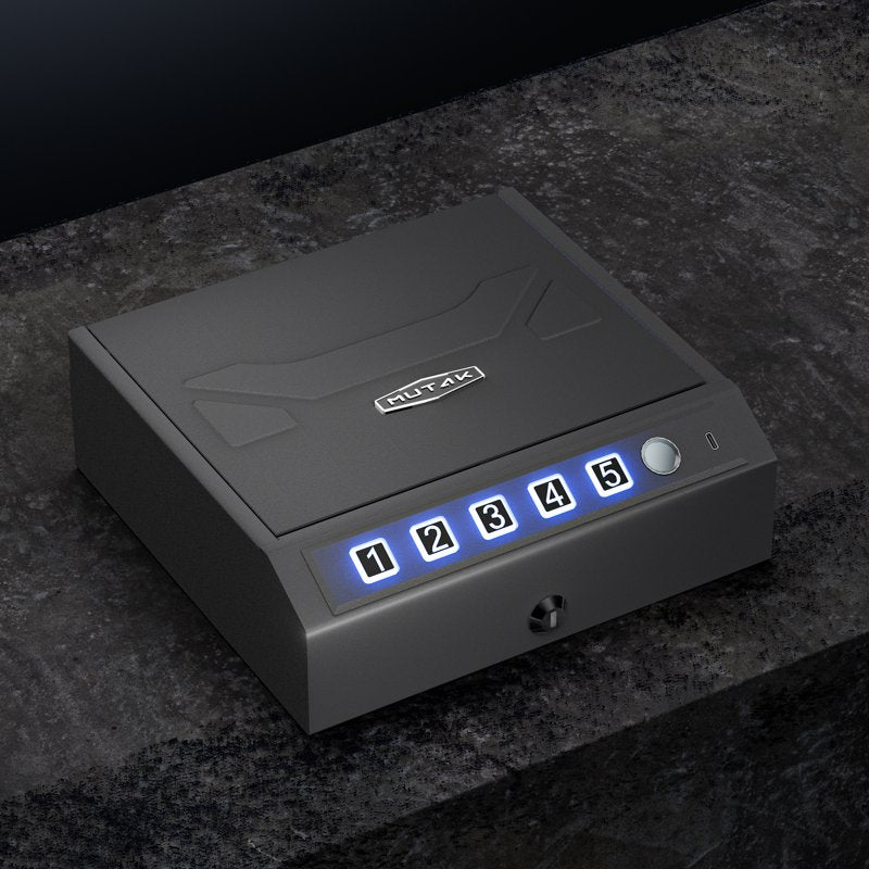 Biometric Gun Safe with Fingerprint & Keypad - Secure Pistol Storage Box