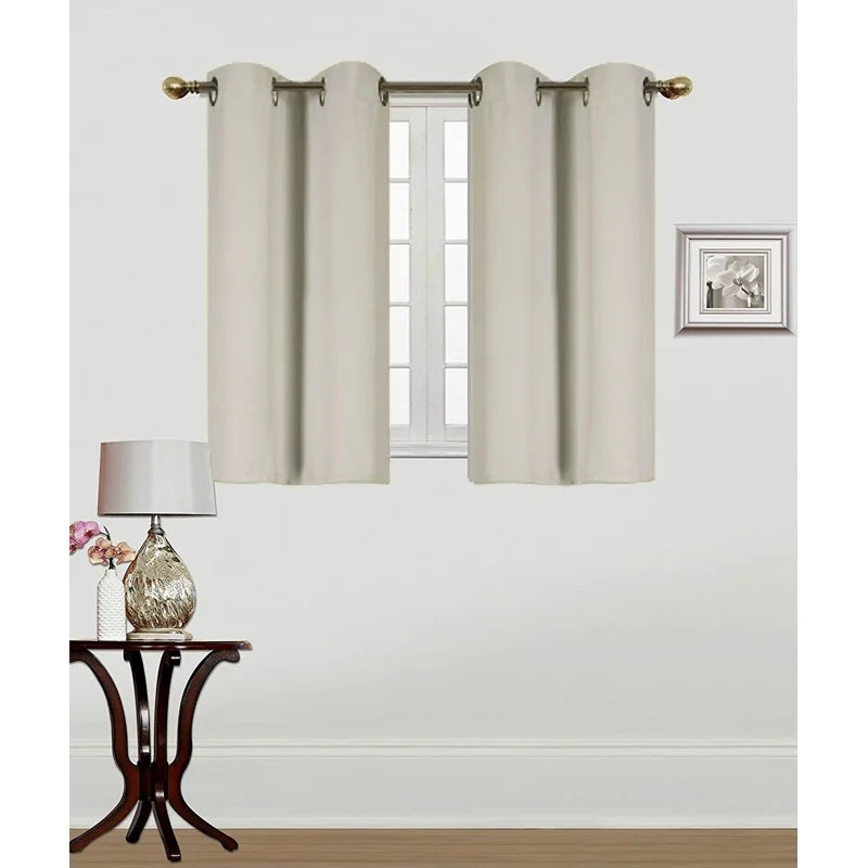 Thermal Blackout Grommet Window Curtain Panel - 28x36 Inches, Ivory
