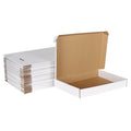 Set of 25 White Corrugated Shipping Boxes 13x10x2 Inches for Small Business