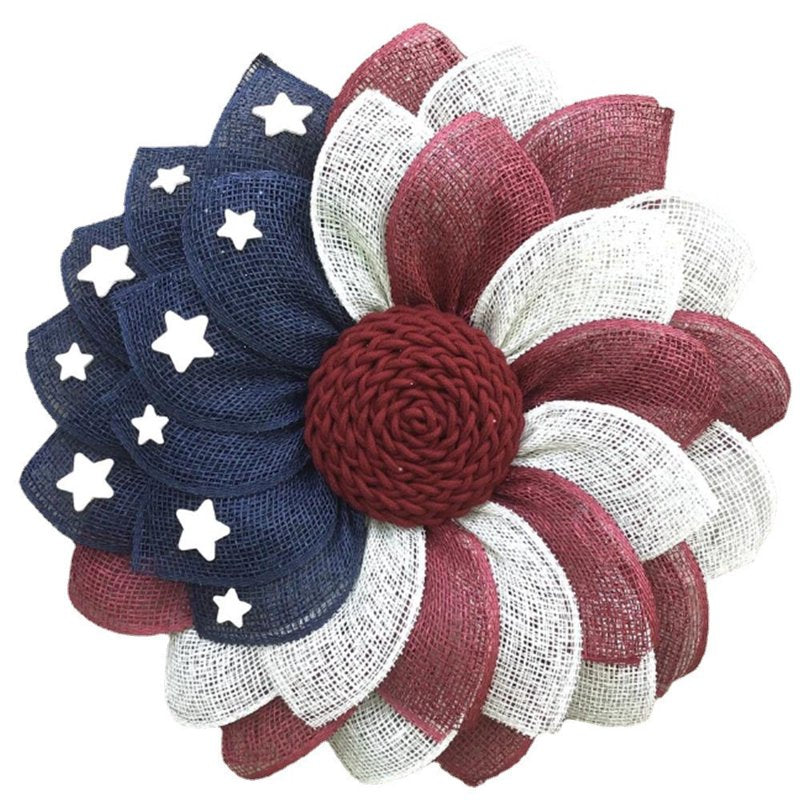 Patriotic 4th of July Wreath for Front Door Summer Holiday Decor Red White Blue