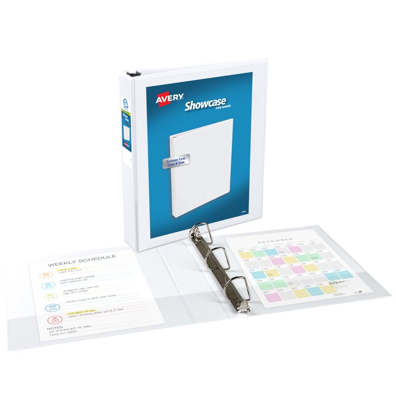 1.5-Inch View Binder with Slant Rings, White, 375 Sheet Capacity