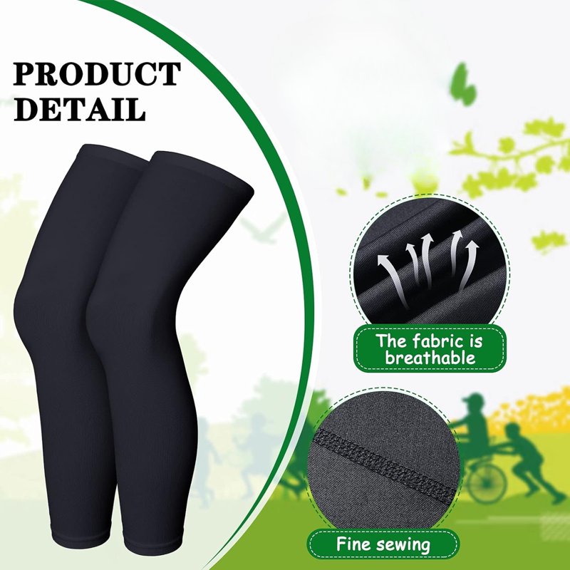 Compression Leg Sleeves for Sports & Outdoor Activities - Full Length Support