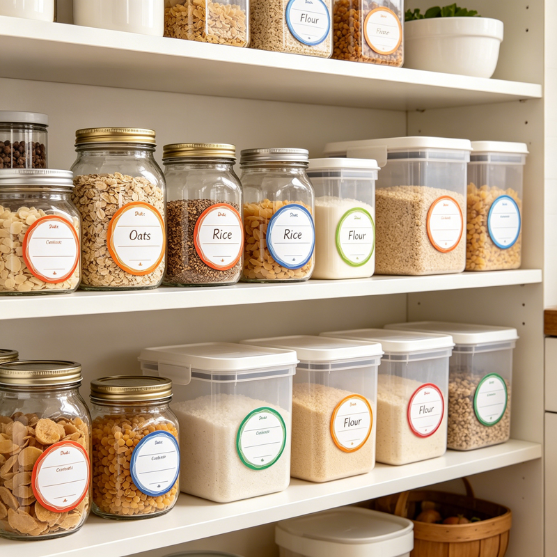 Dissolvable Food Labels - 500 Pcs, Water-Removable, 1.5 Inch Pantry & Canning Tags