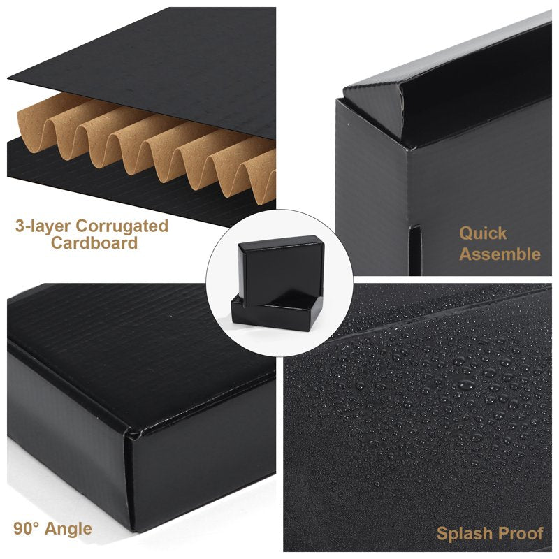 20-Pack Black Corrugated Shipping Boxes 7x5x2 Small Mailer Cardboard