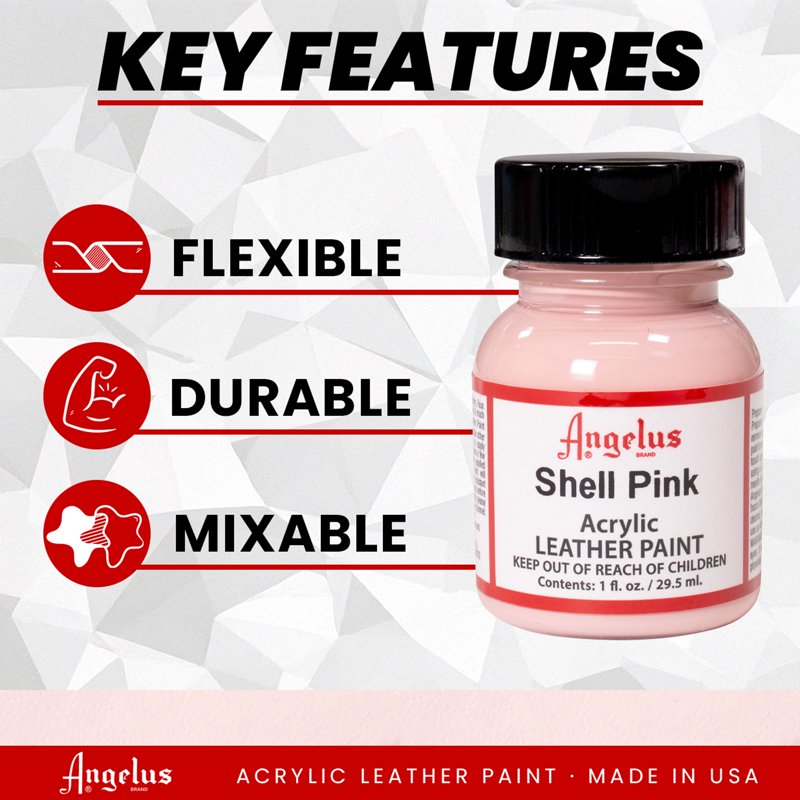 Acrylic Leather Paint 1 oz - Shell Pink for Shoe & Leather Customization