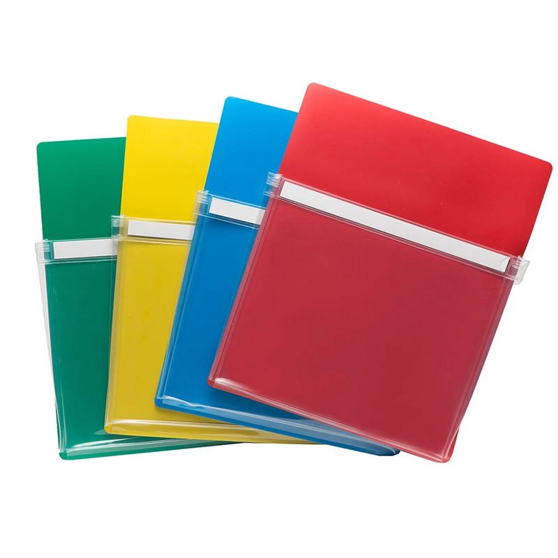 Magnetic Pockets Set of 4 - Versatile Metal Surface Holders with Clear Front