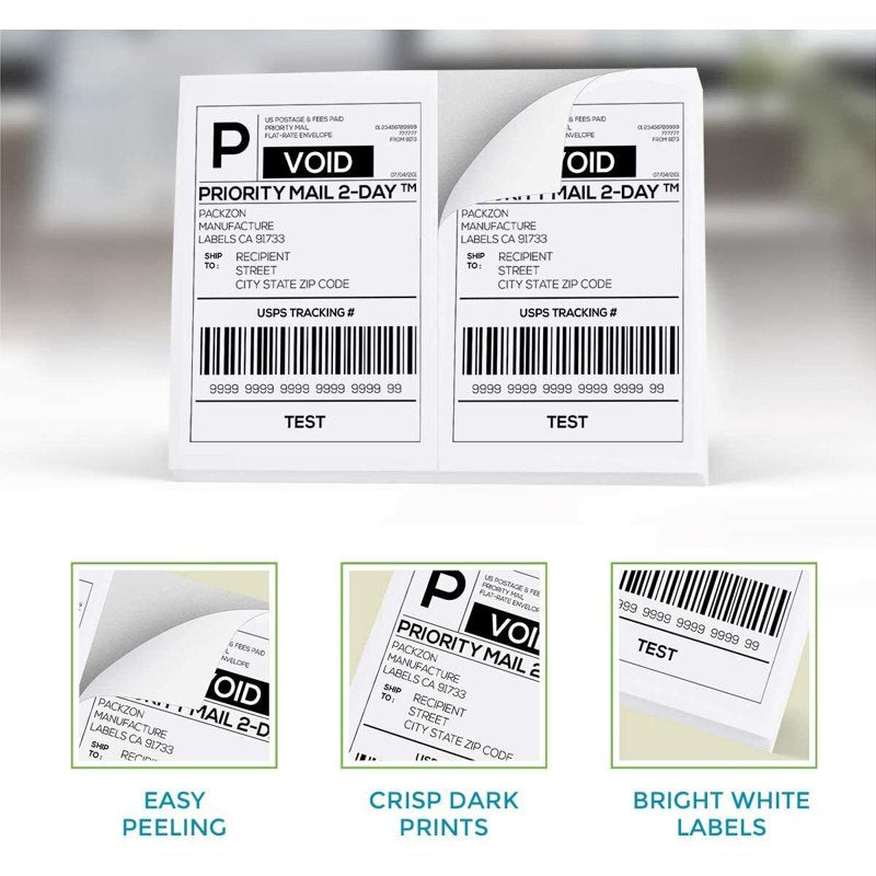 4000 Shipping Labels 8.5 x 5.5 Half Sheet Waterproof Adhesive for Laser & Inkjet Printers
