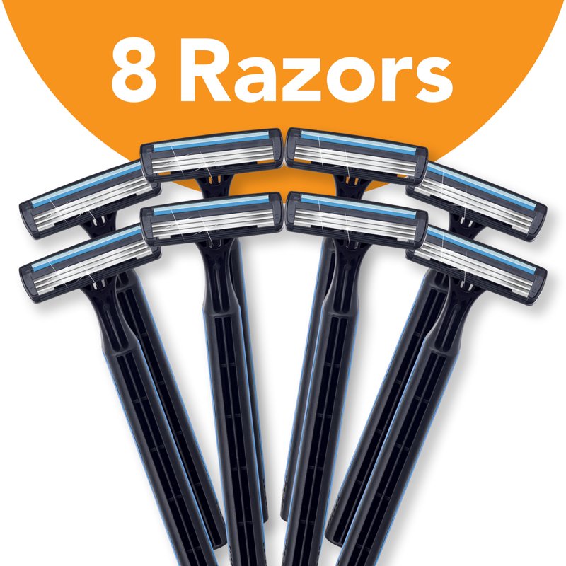 Men's Disposable Razor Set - 3-Blade Comfort Shaving Razors, 8-Count