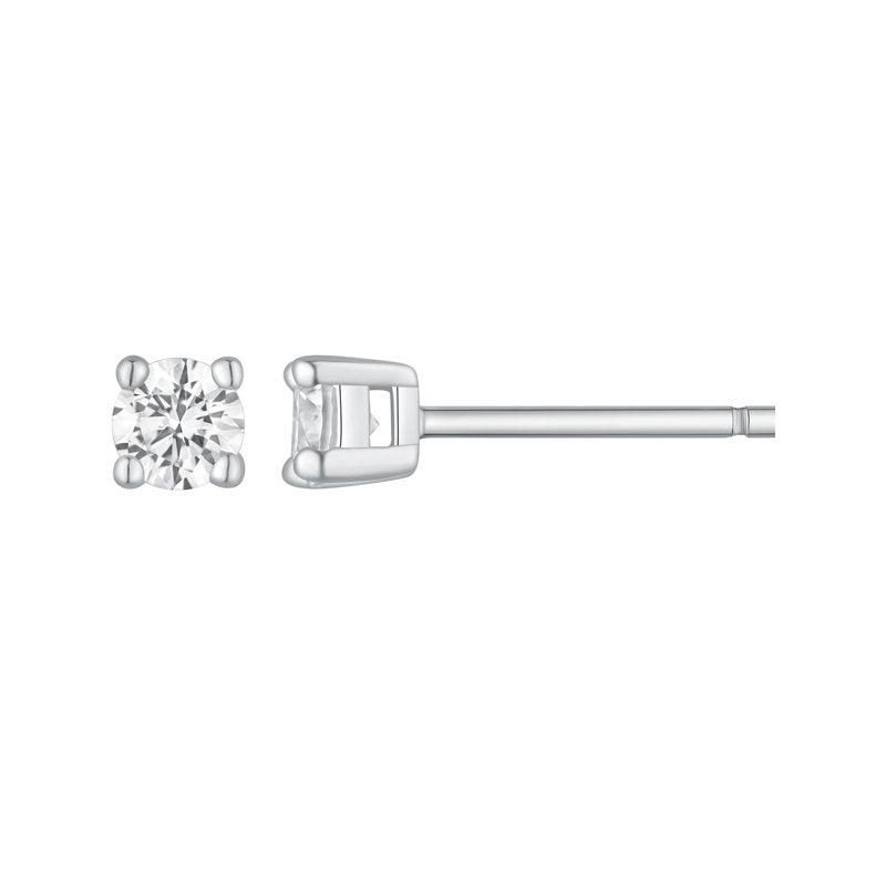 Sterling Silver Simulated Diamond Earring Set with Halo and Studs