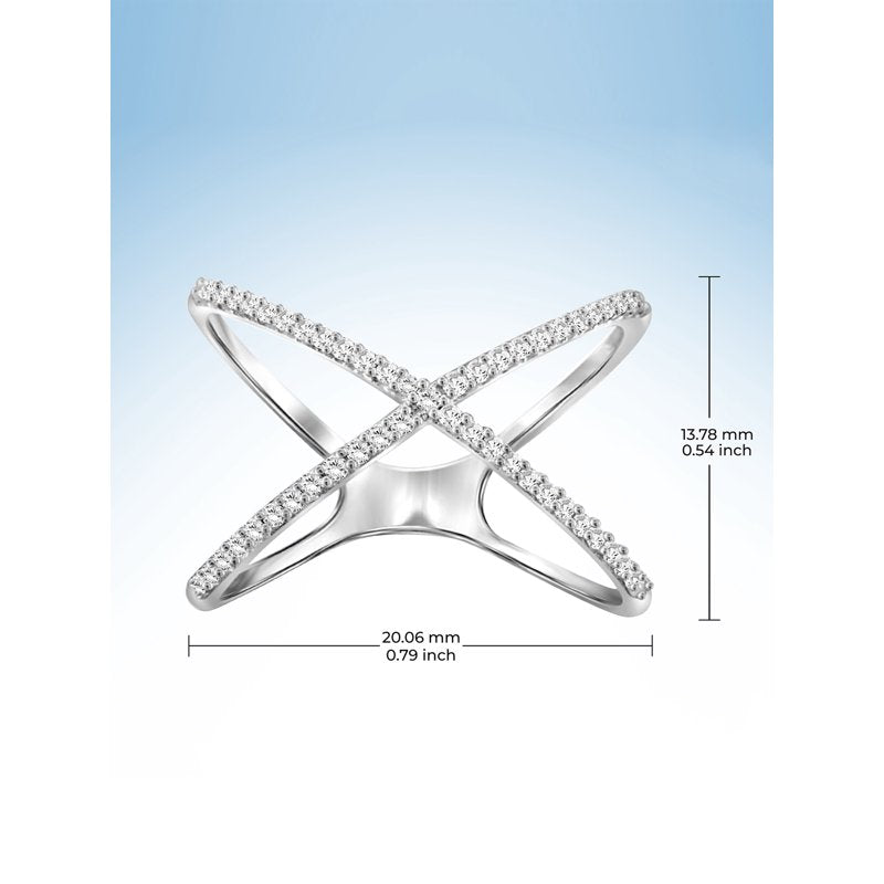 Sterling Silver 1/7 Carat White Diamond Cross Ring – Hypoallergenic Elegant Jewelry