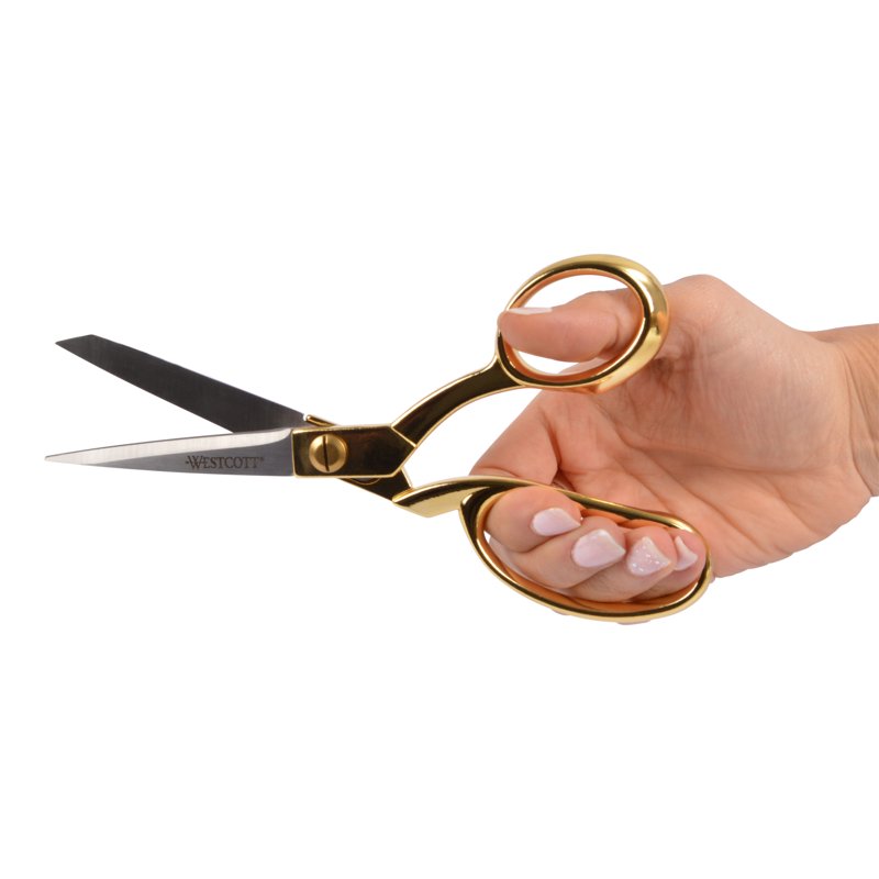 8 Inch Gold Stainless Steel Fabric Scissors - Heavy Duty Craft & Sewing Shears