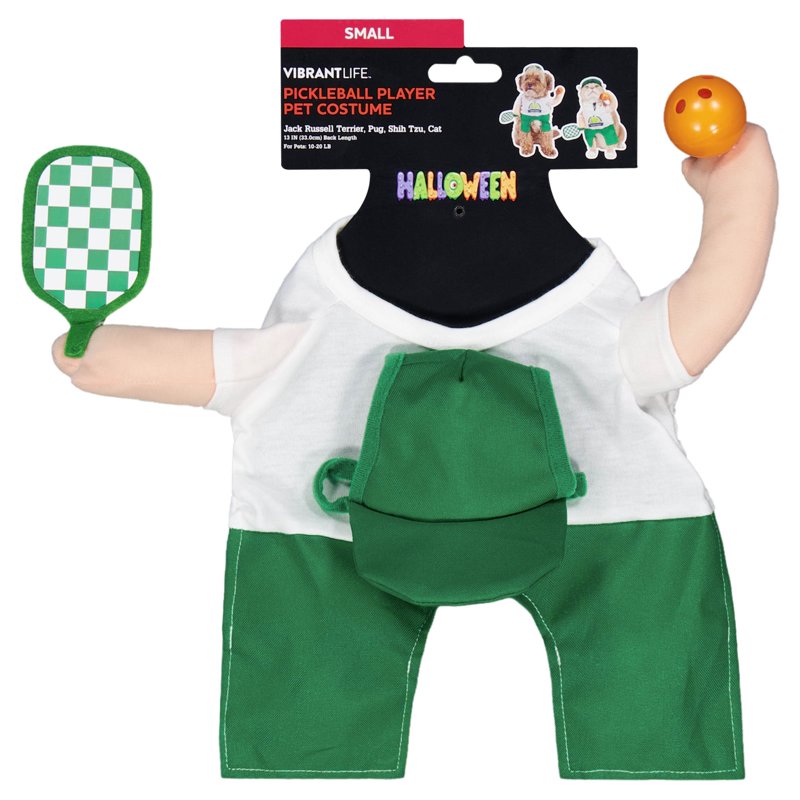 Vibrant Life Halloween Pickleball Player Costume for Dogs & Cats - Small (Variation: S)