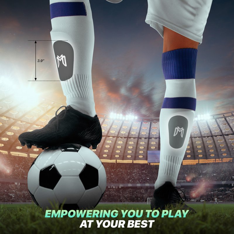 Mini Shin Guards for Soccer - MediCaptain MiniGuards Black, 3.9 x 2.4 in