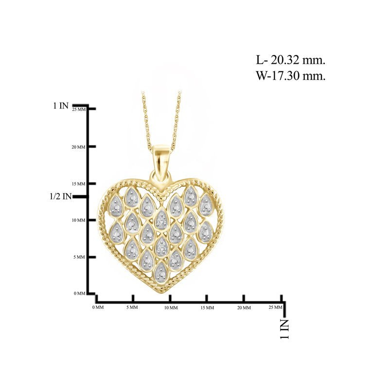 Diamond Accent 14K Gold Over Silver Heart Pendant Necklace 18"