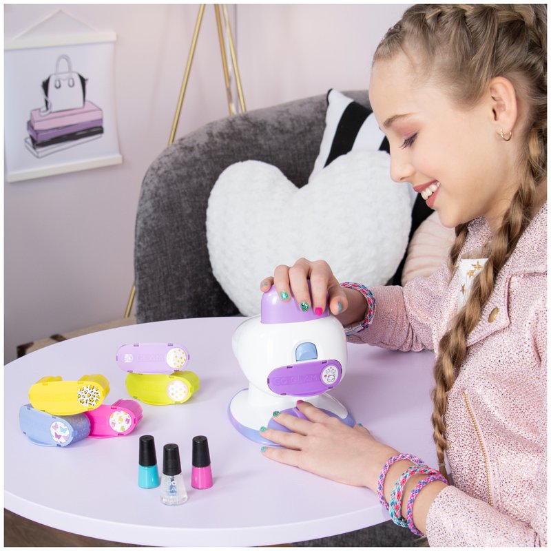Kids Nail Stamper Kit with 5 Patterns and Nail Dryer - at Home Manicure & Pedicure