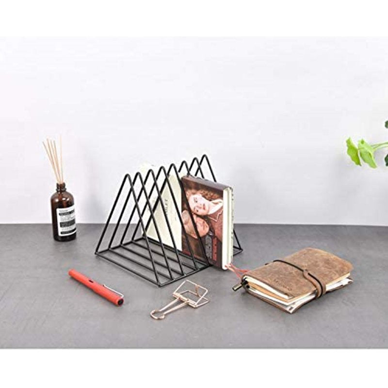 Modern Wire Desk Organizer with 9 Compartments - Black Office File Holder
