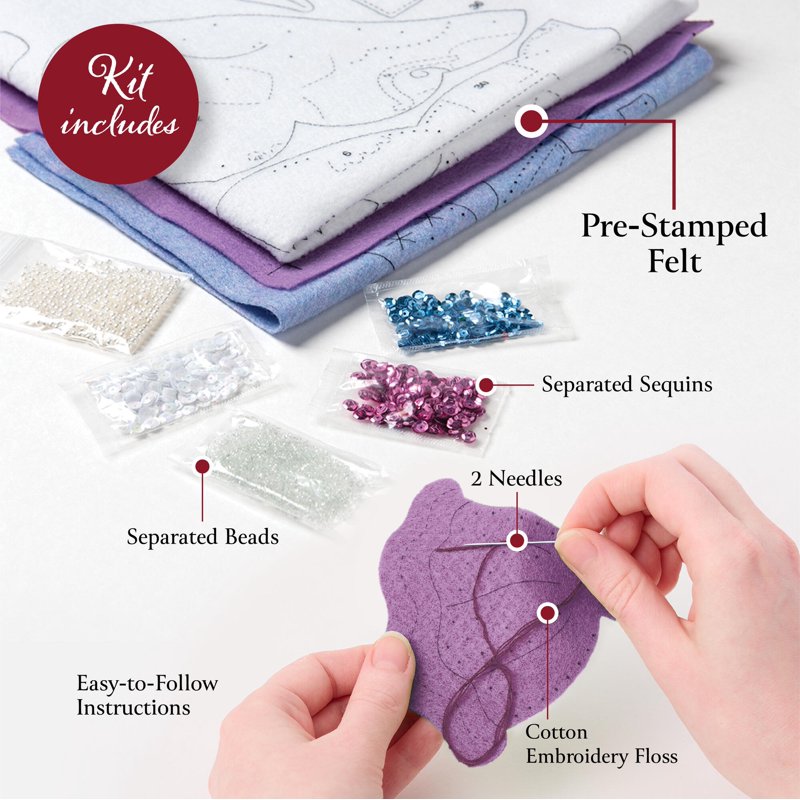 Christmas Felt Stocking Embroidery Kit with Snowman Design, 18 Inches