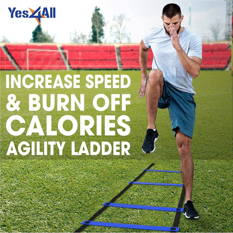 Agility Ladder with Carry Bag, 12 Rungs - Yes4All Training Equipment
