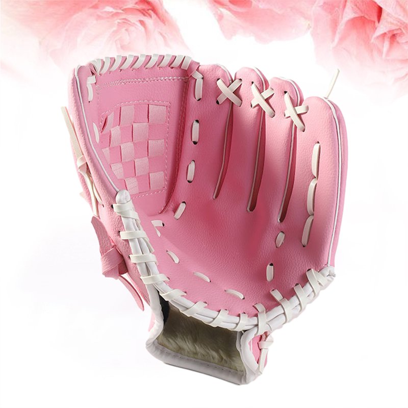 Kids Left Hand Baseball Glove Softball Glove for Youth Infielder Pink