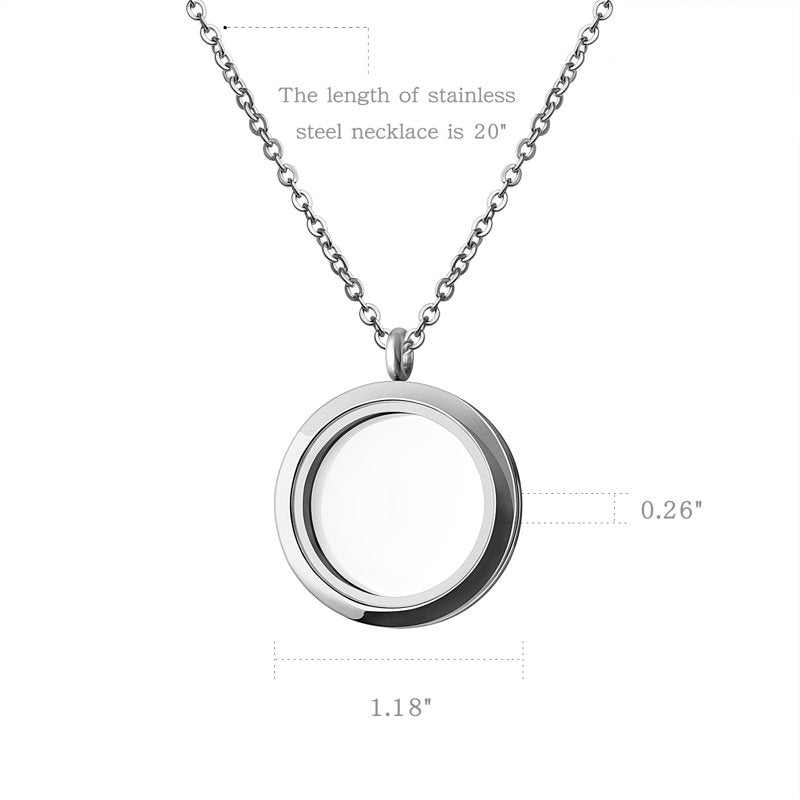 Memory Locket Charms Necklace with Photo & Wing Options - Handmade Silver & Gold Pendant