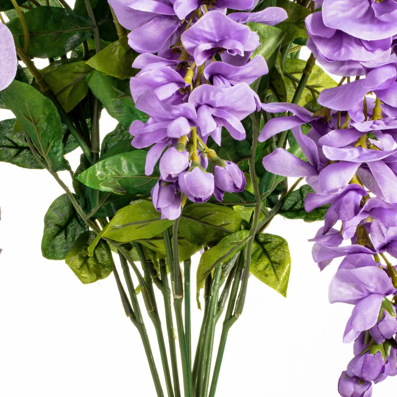 Artificial Lavender Wisteria Bush - 19-inch Faux Floral for Home & Garden Decor
