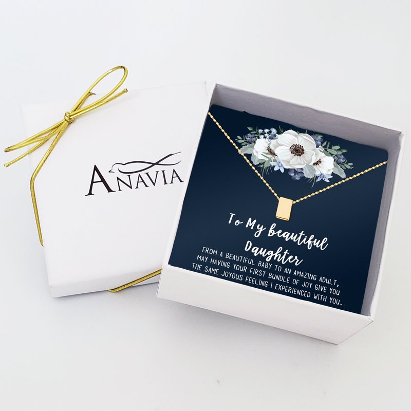 Mother Necklace Gifts for Women - Dainty Square Pendant for Mother & Daughter