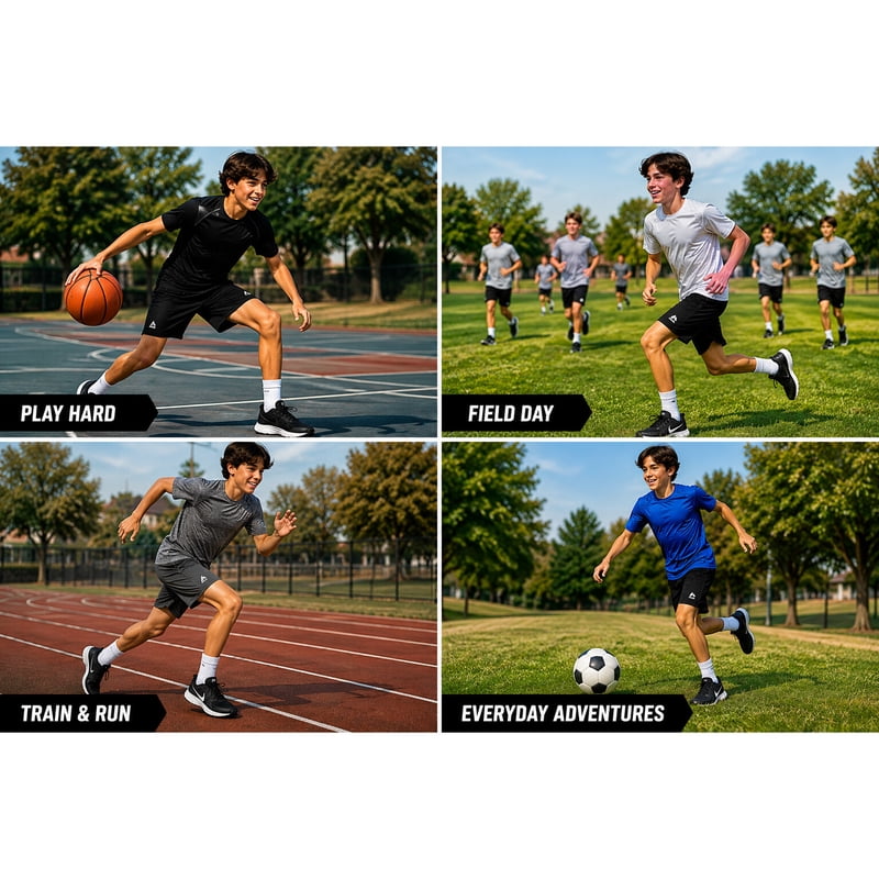 Kids Basketball Shorts 5 Pack - Mesh Athletic Youth Gym Shorts for Boys