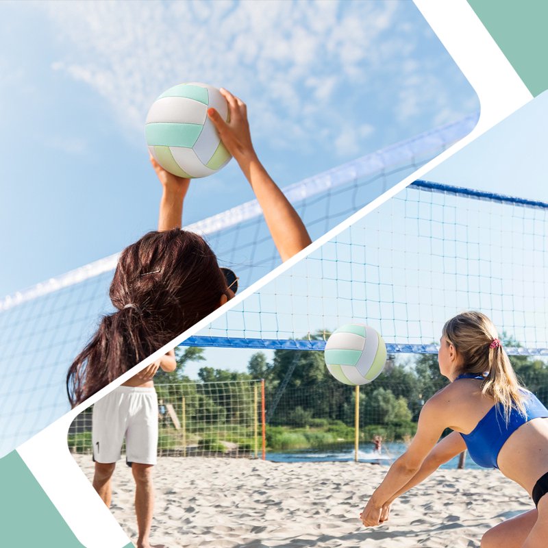 Indoor & Outdoor Volleyball - Soft Touch, Official Size 5 for Kids & Adults, Blue
