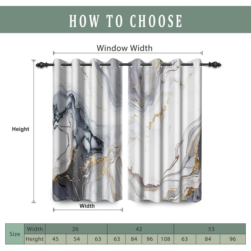 Blackout Thermal Insulated Curtains - Elegant Home Window Drapes, Multiple Sizes
