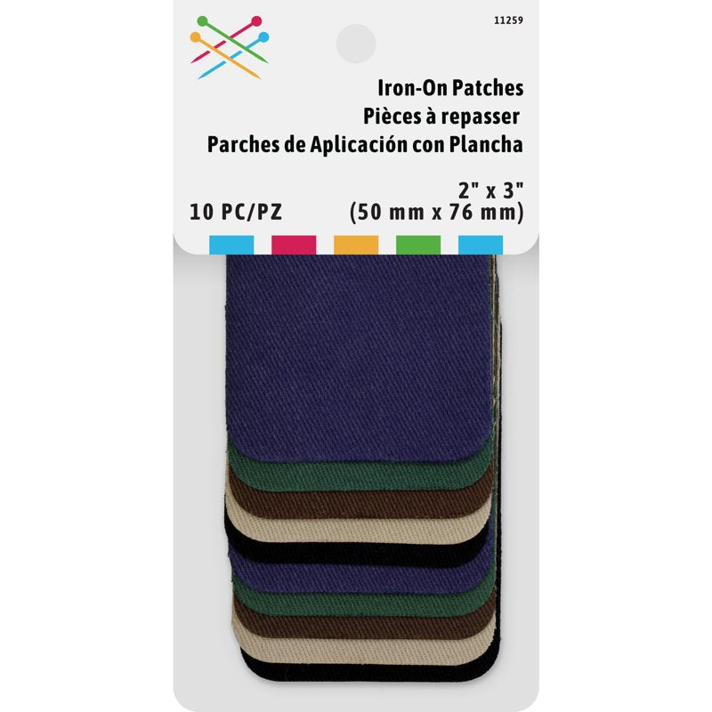 Iron-On Fabric Patches for Clothing Repair - 6 Pack, Multi-Color