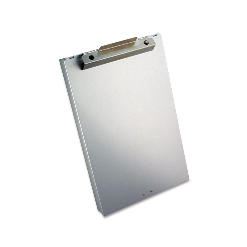 Aluminum Storage Clipboard with Locking Latch and Card Holder - Silver