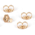 14K Gold Earring Backs - 4 Pieces Replacement for Stud Earrings, Diameter 5.4MM