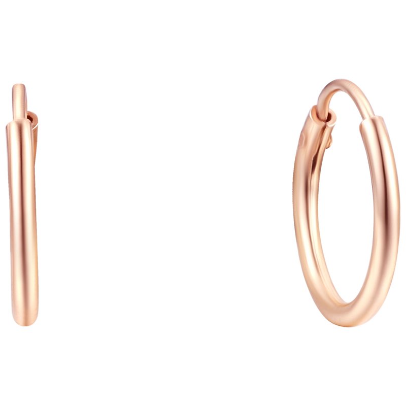 3 Pair Hoop Earring Set in 14K Gold Silver Rose Gold Plated Sterling Silver 12mm