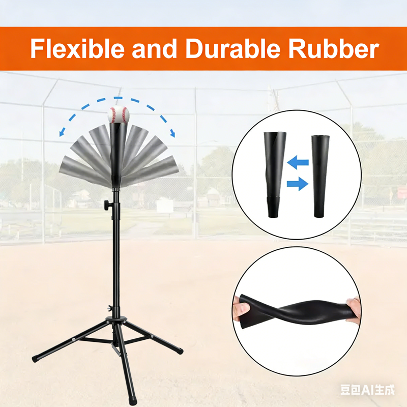 Adjustable Baseball Batting Tee for Adults & Youth, Portable Tripod Stand with Carry Bag