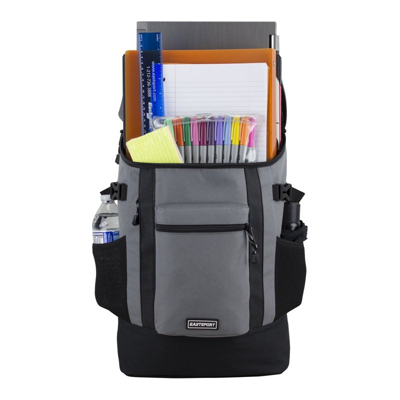 Unisex 18.5-Inch Laptop Backpack with Multiple Storage Pockets - Grey Flannel