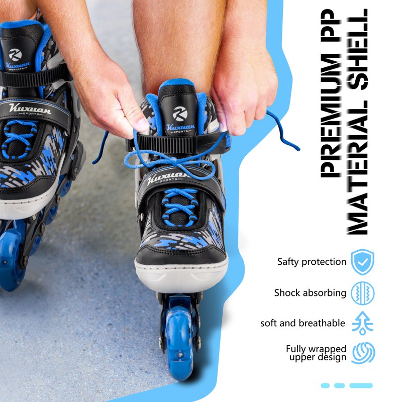 Adjustable Kids Inline Skates with Illuminating Wheels for Boys Girls & Women