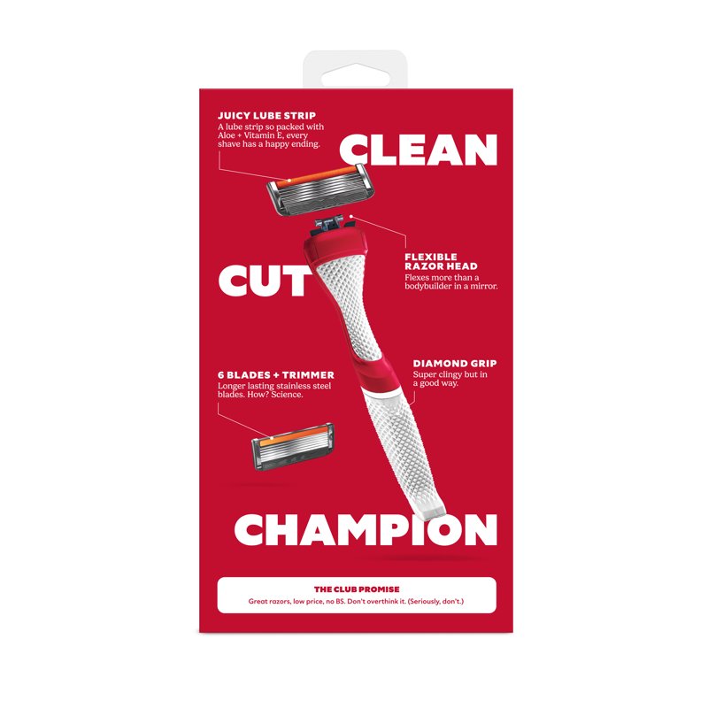 6-Blade Razor Starter Set with School Colors - Male Grooming Kit