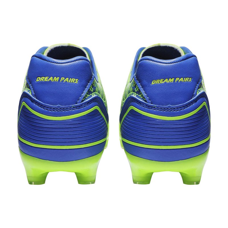 Dream Pairs Men's Firm Ground Soccer Cleats - Royal Blue/Neon Green, 10.5W, Wide
