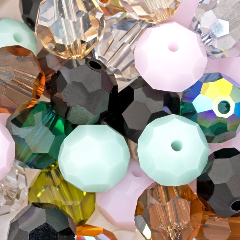 8mm Faceted Crystal Bead Assortment for Jewelry & Crafts - 36pcs