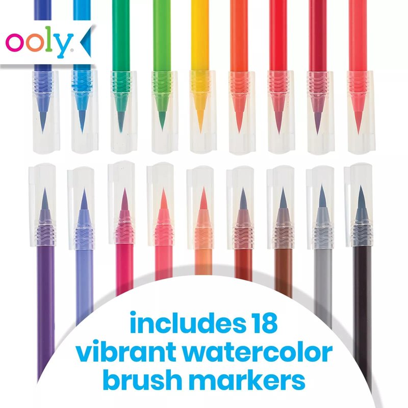 Watercolor Brush Markers Set of 18 for Art & Craft - Non-Toxic